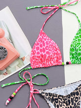 Load image into Gallery viewer, Ali Leopard Tied Halter Neck Bikini Set