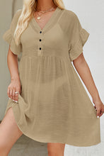 Load image into Gallery viewer, Avi V-Neck Flounce Sleeve Cover-Up Dress
