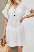 Load image into Gallery viewer, Avi V-Neck Flounce Sleeve Cover-Up Dress
