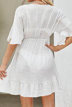 Load image into Gallery viewer, Avi V-Neck Flounce Sleeve Cover-Up Dress
