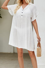 Load image into Gallery viewer, Avi V-Neck Flounce Sleeve Cover-Up Dress
