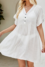 Load image into Gallery viewer, Avi V-Neck Flounce Sleeve Cover-Up Dress
