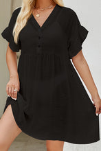 Load image into Gallery viewer, Avi V-Neck Flounce Sleeve Cover-Up Dress
