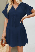 Load image into Gallery viewer, Avi V-Neck Flounce Sleeve Cover-Up Dress
