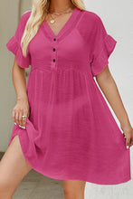 Load image into Gallery viewer, Avi V-Neck Flounce Sleeve Cover-Up Dress
