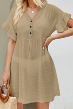 Load image into Gallery viewer, Avi V-Neck Flounce Sleeve Cover-Up Dress
