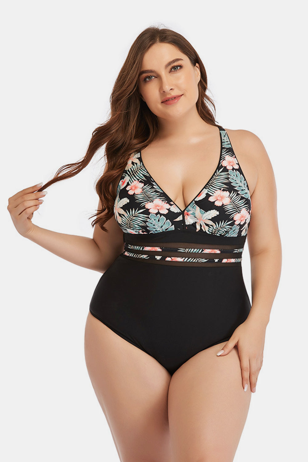 Barbuda Floral Cutout Tie-Back One-Piece Swimsuit