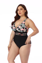 Load image into Gallery viewer, Barbuda Floral Cutout Tie-Back One-Piece Swimsuit
