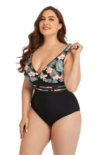 Load image into Gallery viewer, Barbuda Floral Cutout Tie-Back One-Piece Swimsuit
