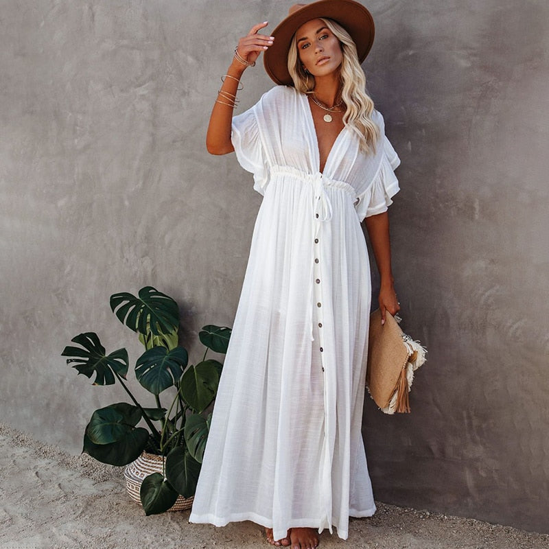 Sadie White Beach Maxi Dress